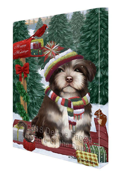 Merry Christmas Woodland Sled Havanese Dog Canvas Print Wall Art Décor CVS114470