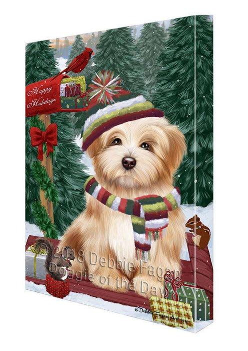 Merry Christmas Woodland Sled Havanese Dog Canvas Print Wall Art Décor CVS114479