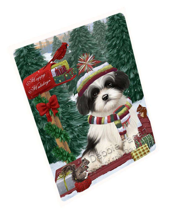 Merry Christmas Woodland Sled Havanese Dog Large Refrigerator / Dishwasher Magnet RMAG91974