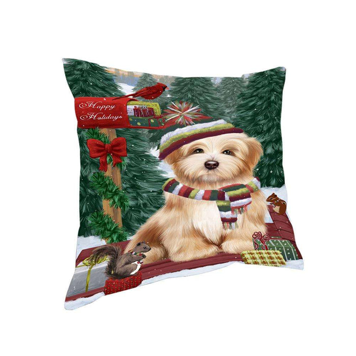 Merry Christmas Woodland Sled Havanese Dog Pillow PIL77072