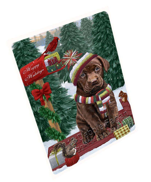Merry Christmas Woodland Sled Labrador Retriever Dog Cutting Board C70017
