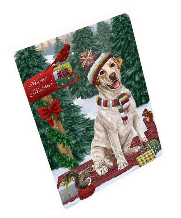 Merry Christmas Woodland Sled Labrador Retriever Dog Large Refrigerator / Dishwasher Magnet RMAG92022