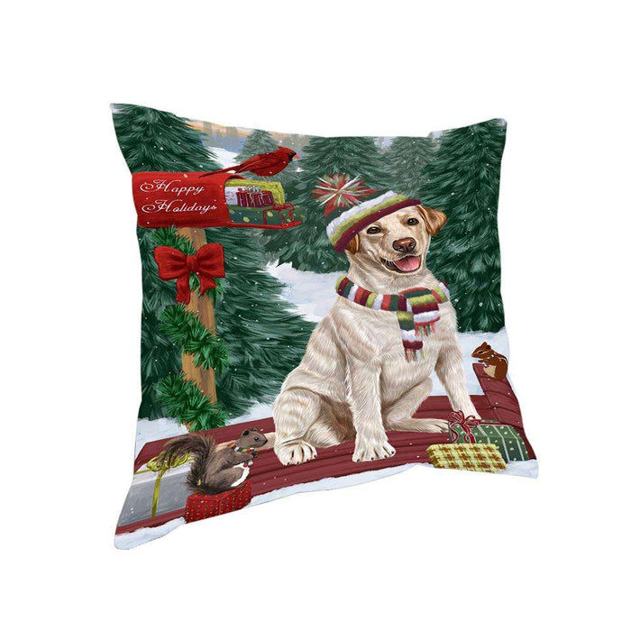 Merry Christmas Woodland Sled Labrador Retriever Dog Pillow PIL77108