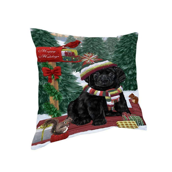 Merry Christmas Woodland Sled Labrador Retriever Dog Pillow PIL77120