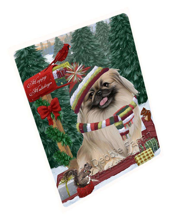 Merry Christmas Woodland Sled Pekingese Dog Cutting Board C70080