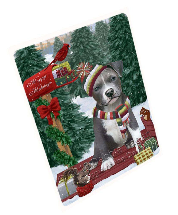 Merry Christmas Woodland Sled Pit Bull Dog Cutting Board C70113