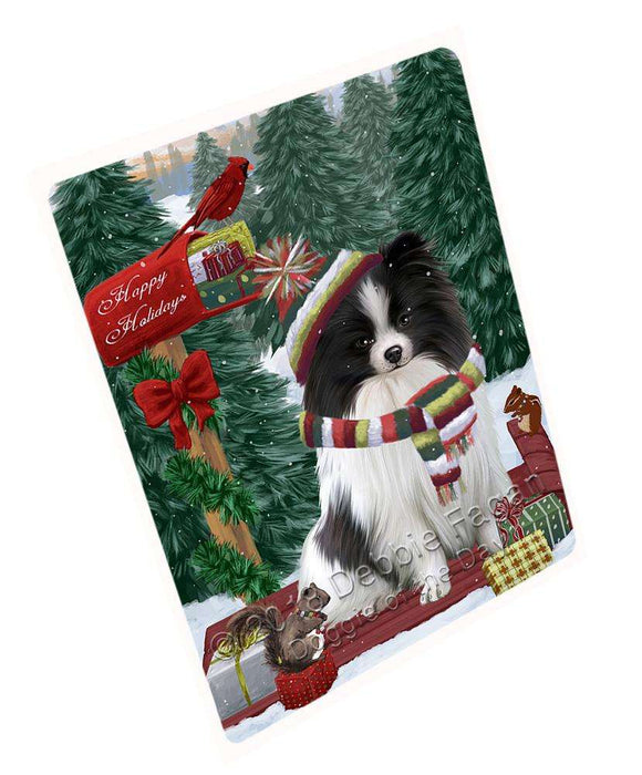 Merry Christmas Woodland Sled Pomeranian Dog Large Refrigerator / Dishwasher Magnet RMAG92238