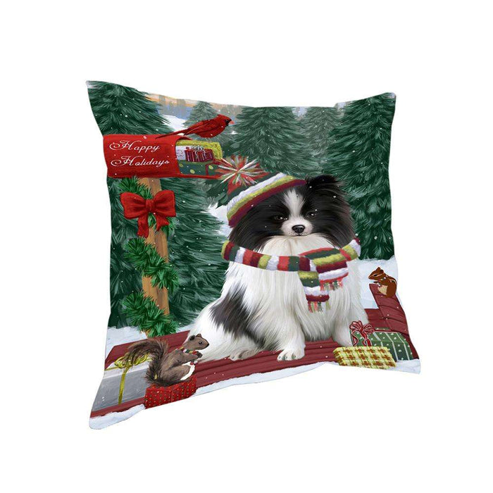 Merry Christmas Woodland Sled Pomeranian Dog Pillow PIL77252