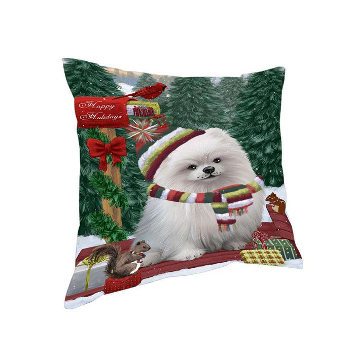 Merry Christmas Woodland Sled Pomeranian Dog Pillow PIL77260
