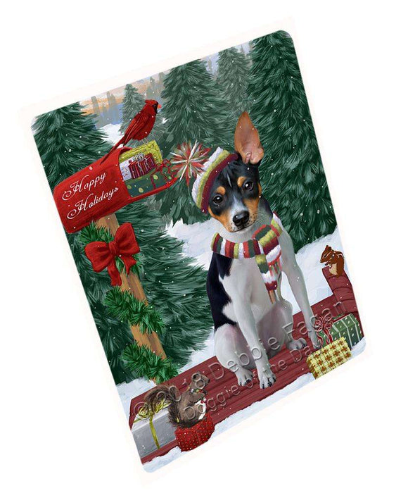 Merry Christmas Woodland Sled Rat Terrier Dog Cutting Board C70158