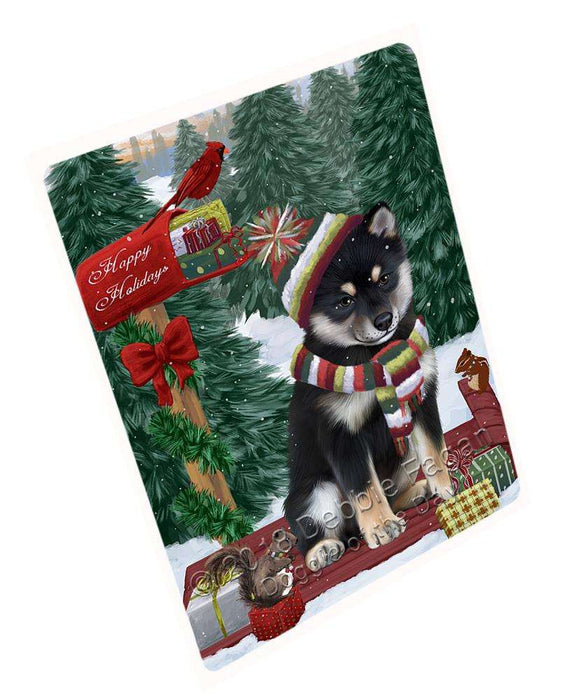 Merry Christmas Woodland Sled Shiba Inu Dog Cutting Board C70245