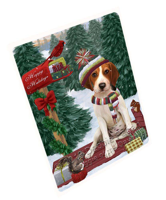 Merry Christmas Woodland Sled Treeing Walker Dog Large Refrigerator / Dishwasher Magnet RMAG92628