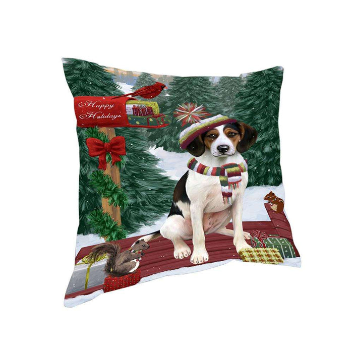 Merry Christmas Woodland Sled Treeing Walker Dog Pillow PIL77504