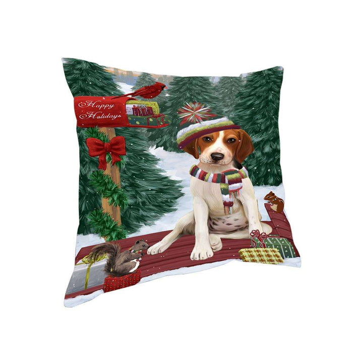 Merry Christmas Woodland Sled Treeing Walker Dog Pillow PIL77512