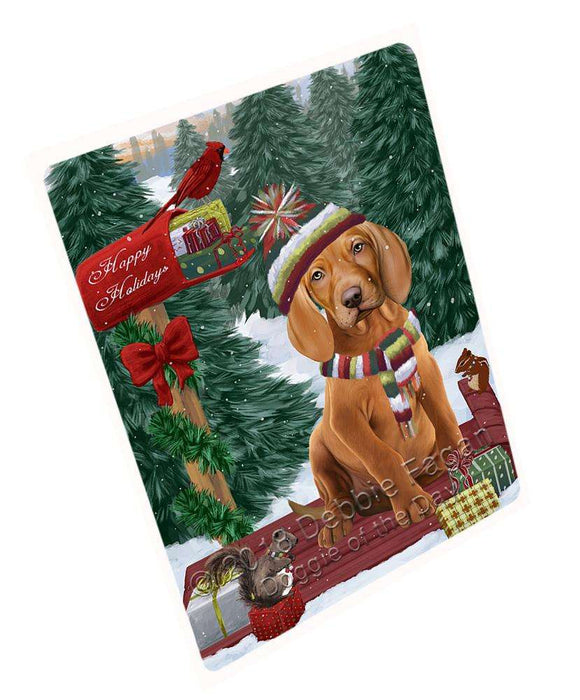 Merry Christmas Woodland Sled Vizsla Dog Cutting Board C70329