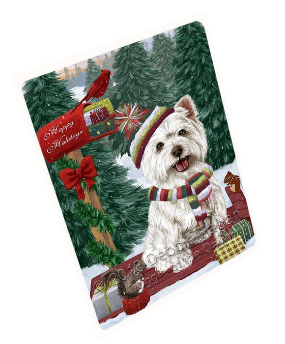 Merry Christmas Woodland Sled West Highland Terrier Dog Cutting Board C70338