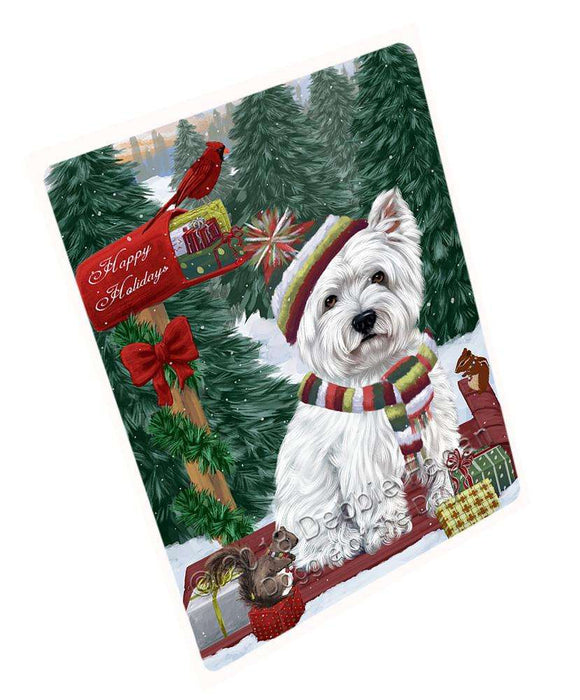 Merry Christmas Woodland Sled West Highland Terrier Dog Cutting Board C70341