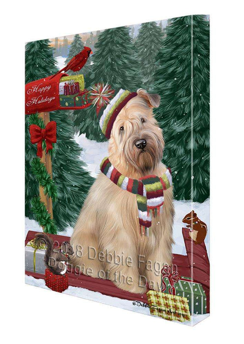 Merry Christmas Woodland Sled Wheaten Terrier Dog Canvas Print Wall Art Décor CVS115550