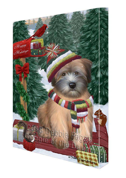 Merry Christmas Woodland Sled Wheaten Terrier Dog Canvas Print Wall Art Décor CVS115559
