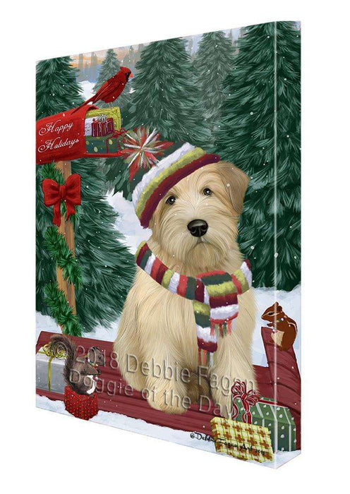 Merry Christmas Woodland Sled Wheaten Terrier Dog Canvas Print Wall Art Décor CVS115568