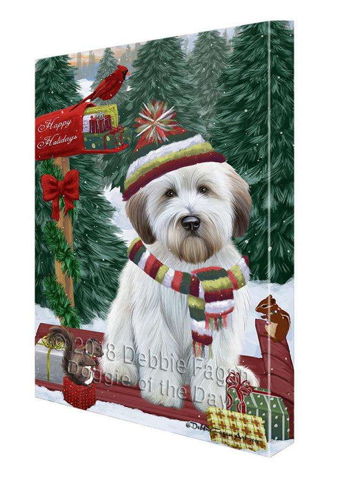 Merry Christmas Woodland Sled Wheaten Terrier Dog Canvas Print Wall Art Décor CVS115577