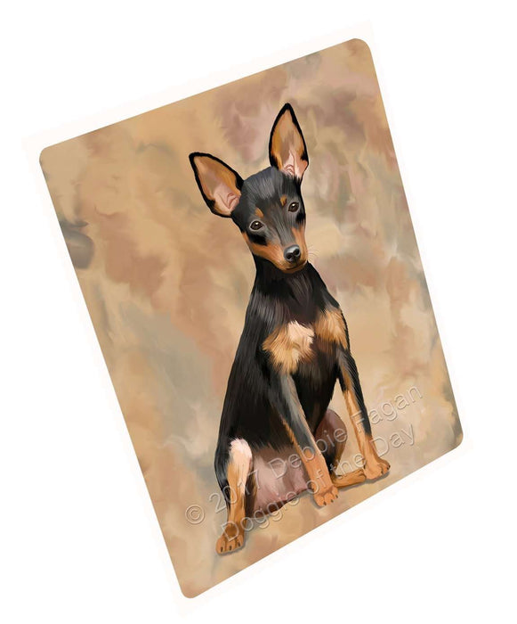 Miniature Pinscher Dog Art Portrait Print Woven Throw Sherpa Plush Fleece Blanket