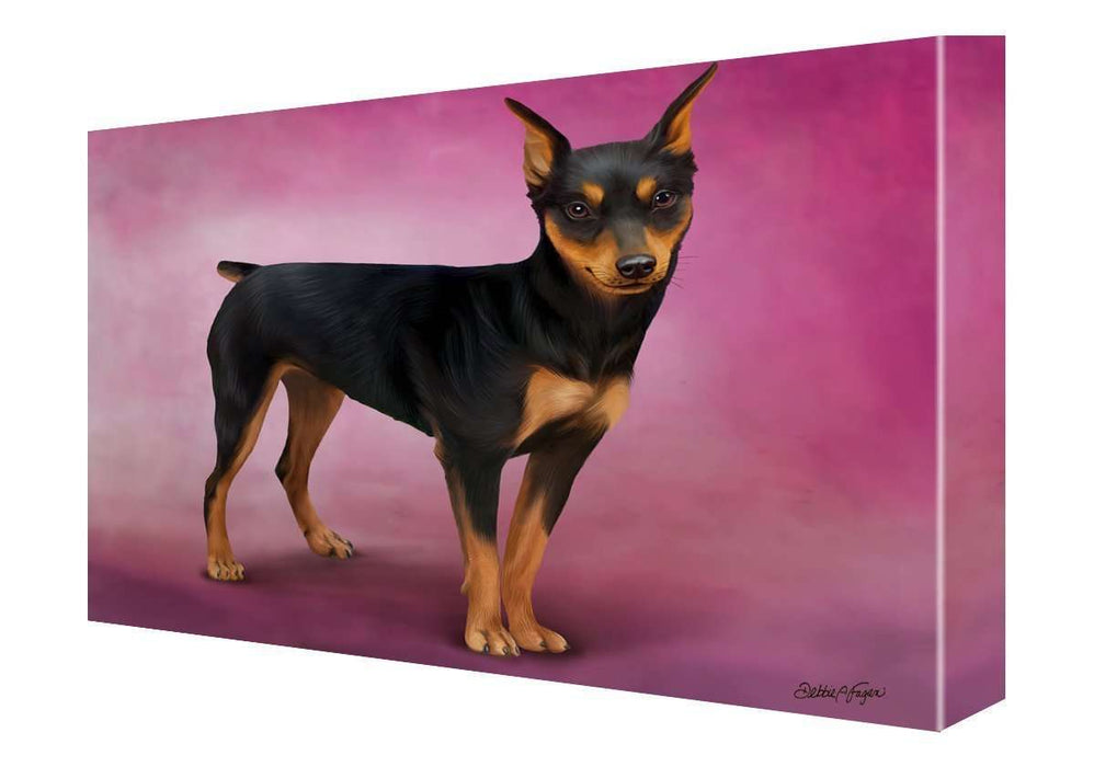 Miniature Pinscher Dog Painting Printed on Canvas Wall Art Signed