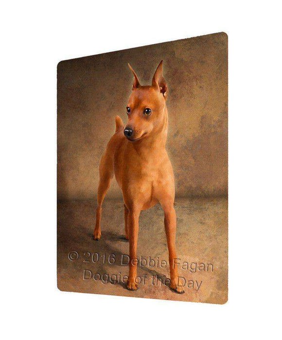 Miniature Pinsher Dog Art Portrait Print Woven Throw Sherpa Plush Fleece Blanket