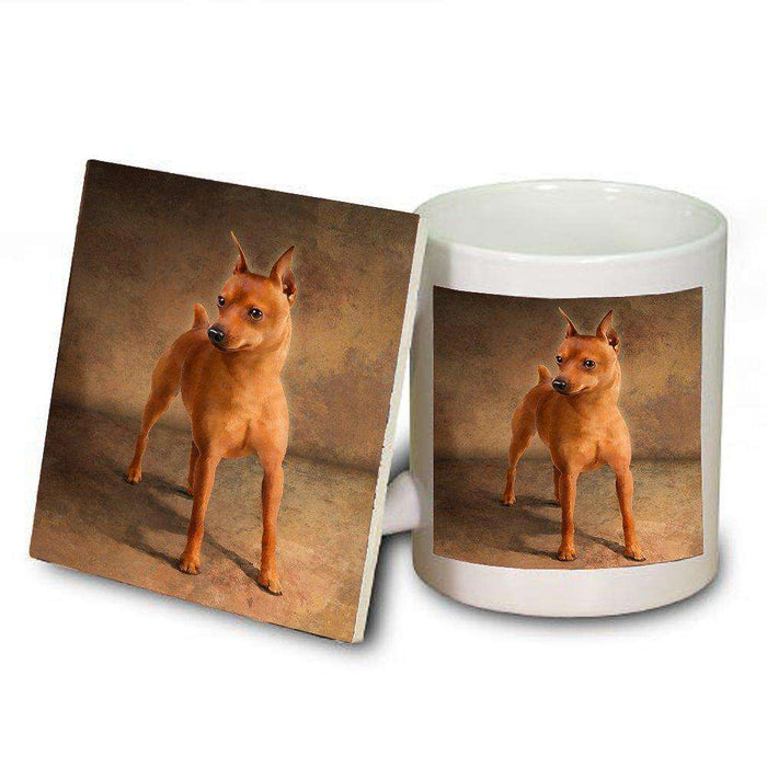 Miniature Pinsher Dog Mug and Coaster Set