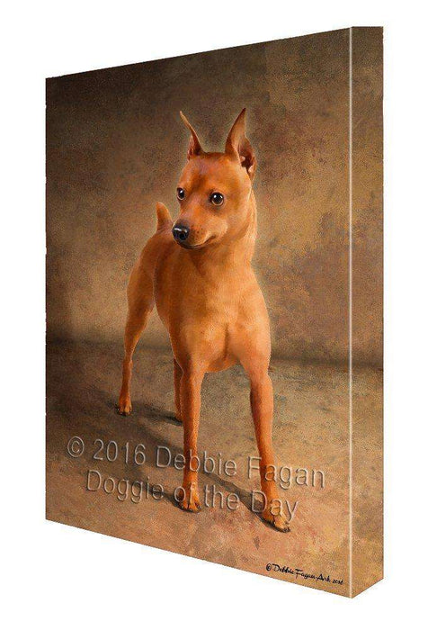 Miniature Pinsher Dog Painting Printed on Canvas Wall Art