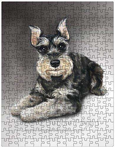 Miniature Schnauzer Dog Art Portrait Print 300 Pc. Puzzle with Photo Tin