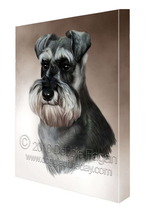 Miniature Schnauzer Dog Art Portrait Print Canvas