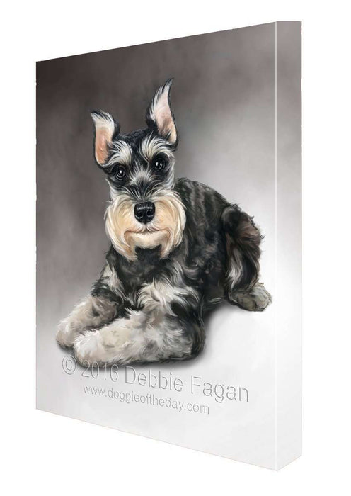 Miniature Schnauzer Dog Art Portrait Print Canvas