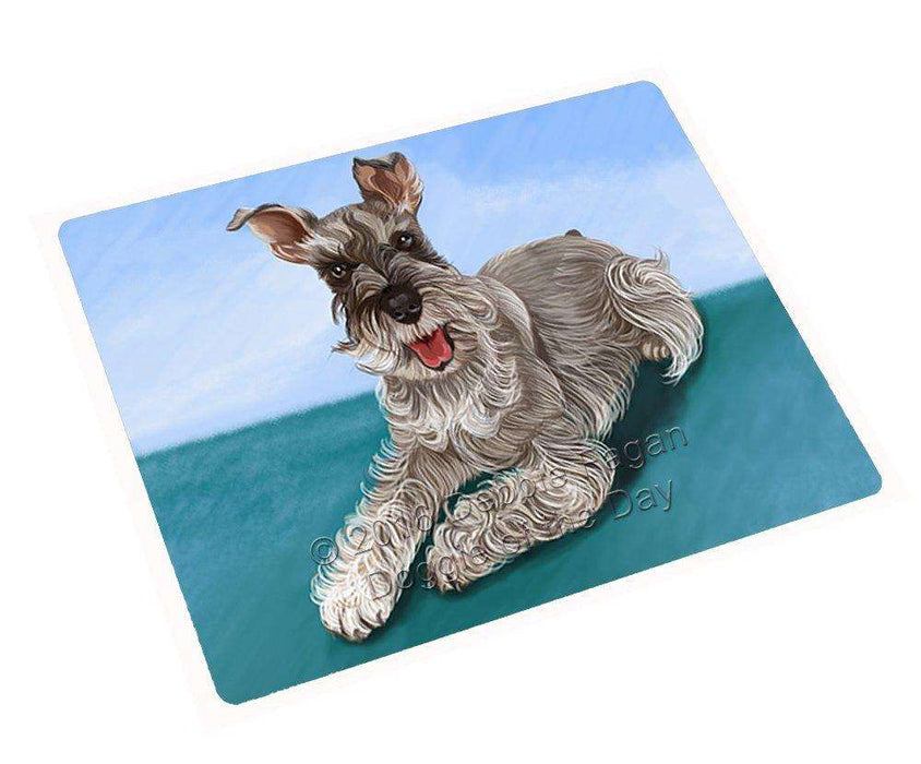 Miniature Schnauzer Dog Art Portrait Print Woven Throw Sherpa Plush Fleece Blanket