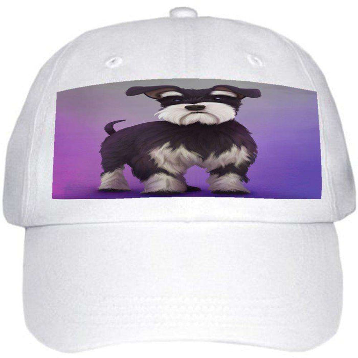 Miniature Schnauzer Dog Ball Hat Cap Off White