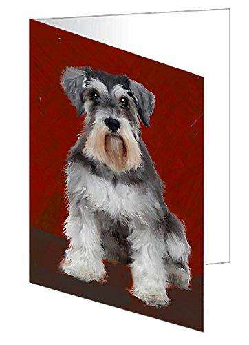 Miniature Schnauzer Dog Handmade Artwork Assorted Pets Greeting Cards and Note Cards with Envelopes for All Occasions and Holiday Seasons GCD49490