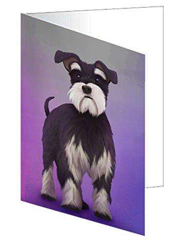 Miniature Schnauzer Dog Handmade Artwork Assorted Pets Greeting Cards and Note Cards with Envelopes for All Occasions and Holiday Seasons
