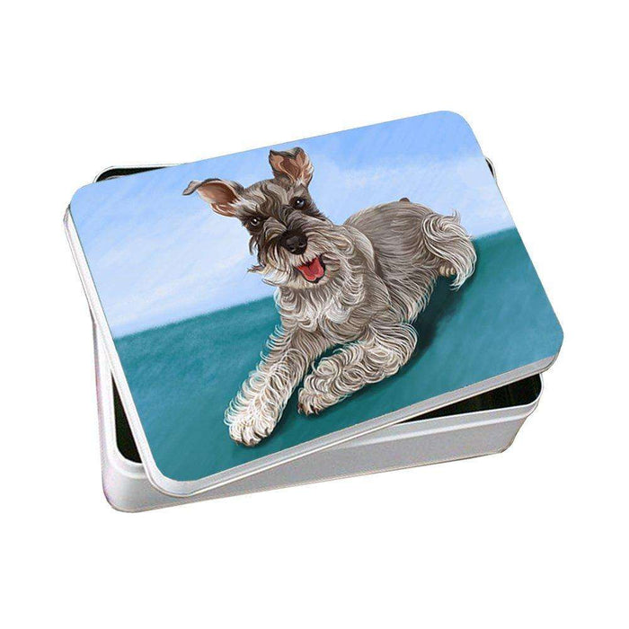 Miniature Schnauzer Dog Photo Storage Tin