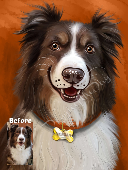 Digital Painting PERSONALIZED Caricature PET PORTRAIT! Custom Pet Dog or Cat Art