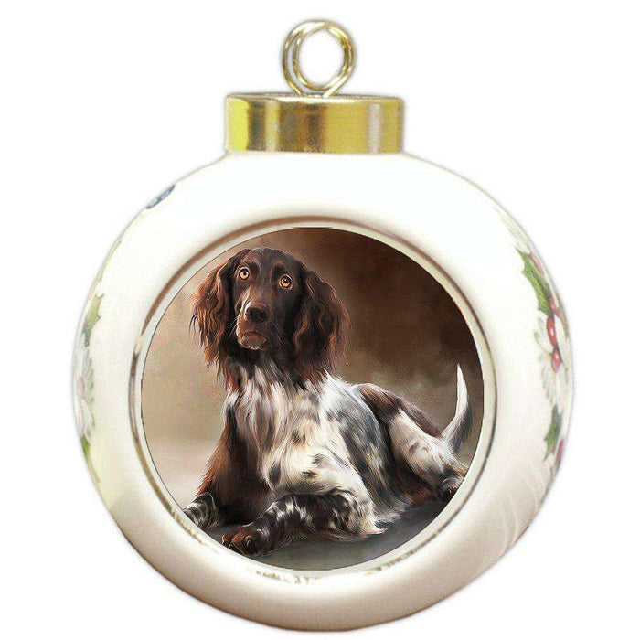 Munsterlander Dog Round Ball Christmas Ornament