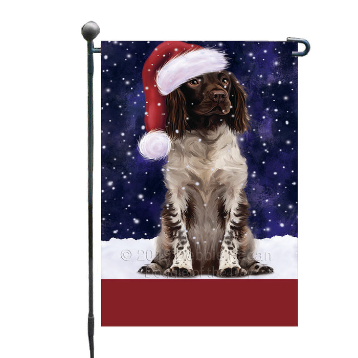 Personalized Let It Snow Happy Holidays Munsterlander Dog Custom Garden Flags GFLG-DOTD-A62372