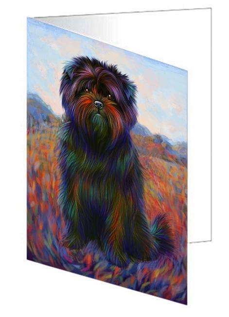 Mystic Blaze Affenpinscher Dog Handmade Artwork Assorted Pets Greeting Cards and Note Cards with Envelopes for All Occasions and Holiday Seasons GCD64730