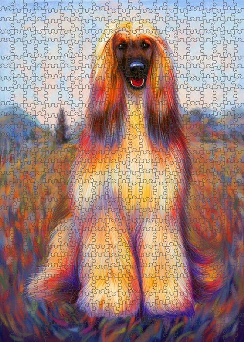 Mystic Blaze Afghan Hound Dog Puzzle with Photo Tin PUZL81428
