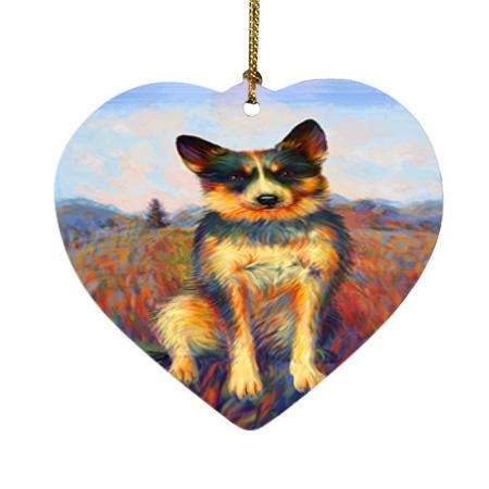 Mystic Blaze Australian Cattle Dog Heart Christmas Ornament HPOR53570