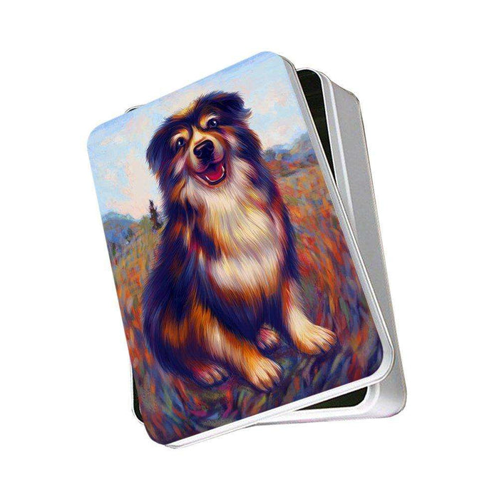 Mystic Blaze Australian Shepherd Blue Merle Dog Photo Storage Tin PITN48554