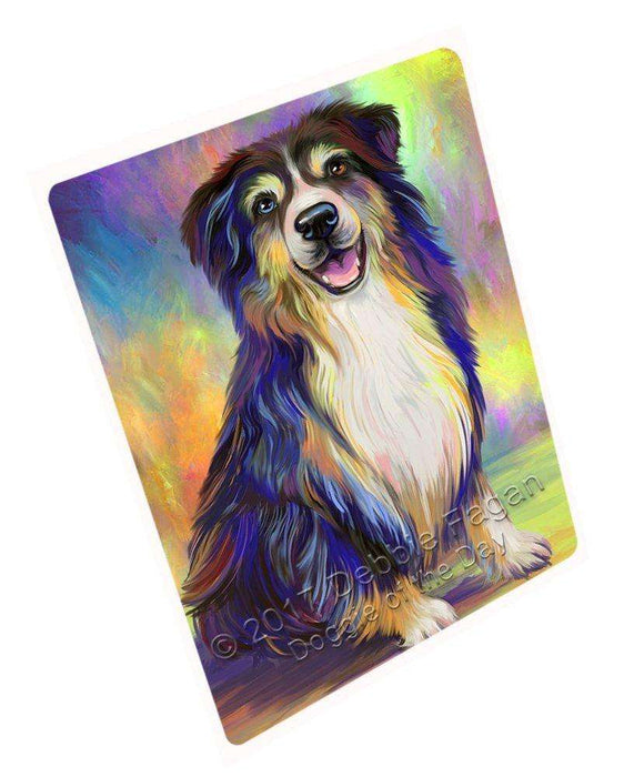 Mystic Blaze Australian Shepherd Blue Merle Dog Tempered Cutting Board C48402