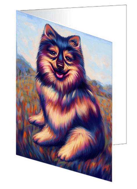 Mystic Blaze Australian Shepherd Dog Handmade Artwork Assorted Pets Greeting Cards and Note Cards with Envelopes for All Occasions and Holiday Seasons GCD64748