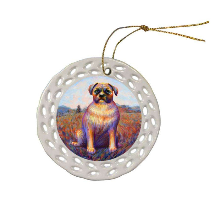Mystic Blaze Boxer Dog Ceramic Doily Ornament DPOR53576
