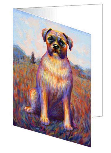 Mystic Blaze Boxer Dog Handmade Artwork Assorted Pets Greeting Cards and Note Cards with Envelopes for All Occasions and Holiday Seasons GCD64757