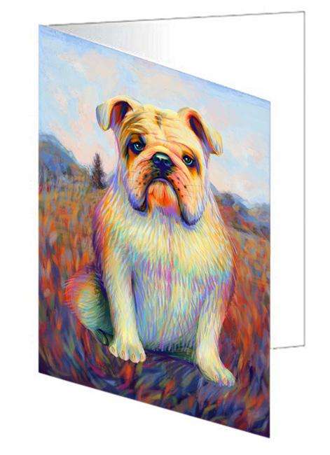 Mystic Blaze Bulldog Handmade Artwork Assorted Pets Greeting Cards and Note Cards with Envelopes for All Occasions and Holiday Seasons GCD64760